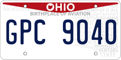 OH license plate GPC9040