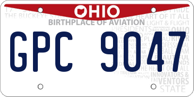 OH license plate GPC9047