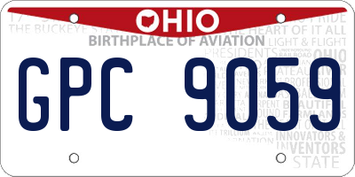 OH license plate GPC9059