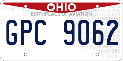 OH license plate GPC9062