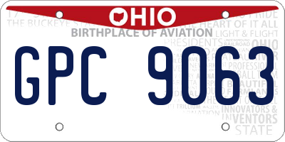 OH license plate GPC9063