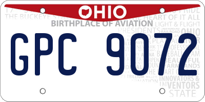 OH license plate GPC9072