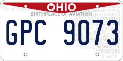 OH license plate GPC9073