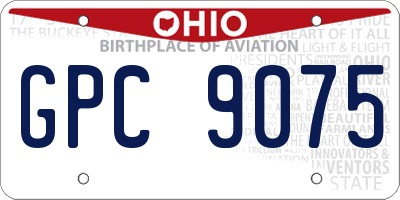 OH license plate GPC9075