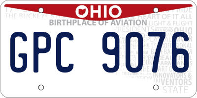 OH license plate GPC9076