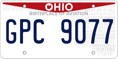 OH license plate GPC9077