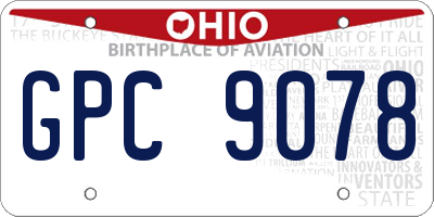 OH license plate GPC9078