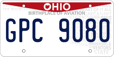 OH license plate GPC9080