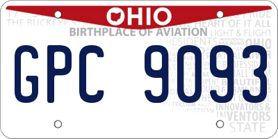 OH license plate GPC9093
