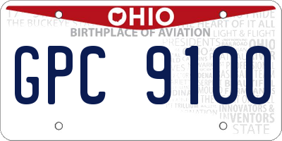 OH license plate GPC9100
