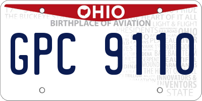OH license plate GPC9110