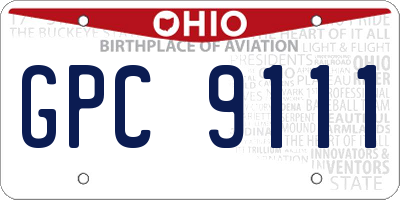 OH license plate GPC9111