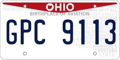 OH license plate GPC9113