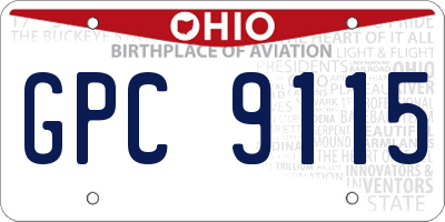OH license plate GPC9115