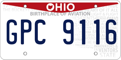OH license plate GPC9116