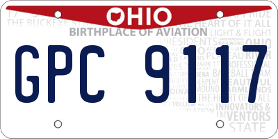 OH license plate GPC9117