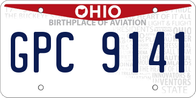 OH license plate GPC9141