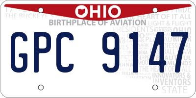 OH license plate GPC9147