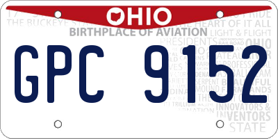 OH license plate GPC9152