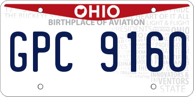 OH license plate GPC9160