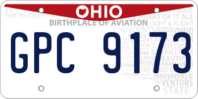 OH license plate GPC9173