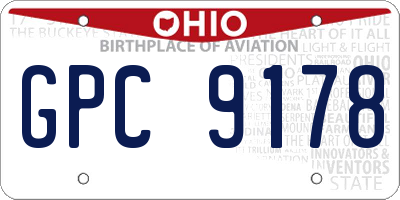 OH license plate GPC9178