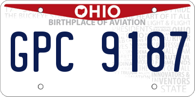 OH license plate GPC9187
