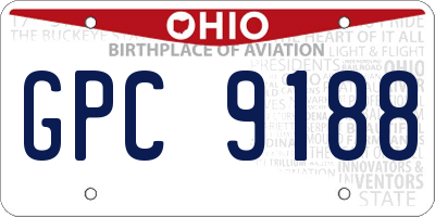 OH license plate GPC9188