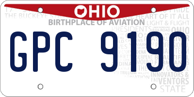 OH license plate GPC9190