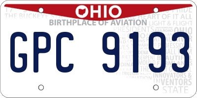 OH license plate GPC9193