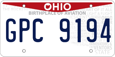 OH license plate GPC9194
