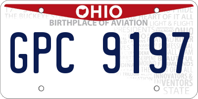 OH license plate GPC9197
