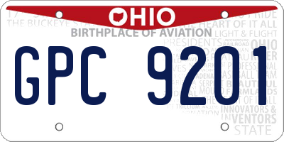 OH license plate GPC9201