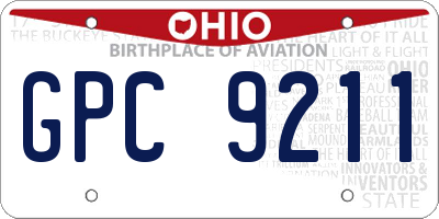 OH license plate GPC9211