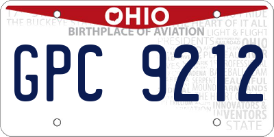 OH license plate GPC9212