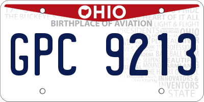 OH license plate GPC9213
