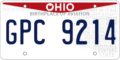 OH license plate GPC9214