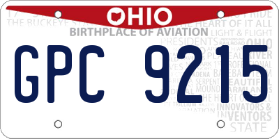 OH license plate GPC9215