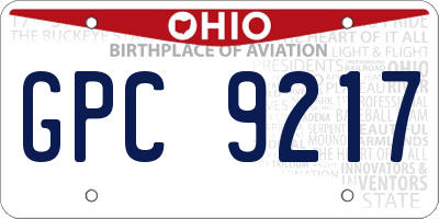 OH license plate GPC9217