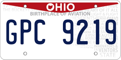 OH license plate GPC9219