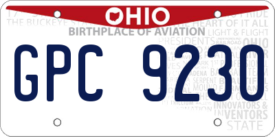OH license plate GPC9230