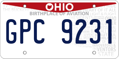 OH license plate GPC9231
