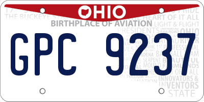 OH license plate GPC9237