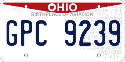 OH license plate GPC9239