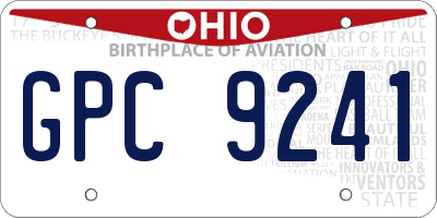 OH license plate GPC9241