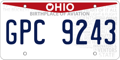 OH license plate GPC9243