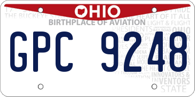 OH license plate GPC9248