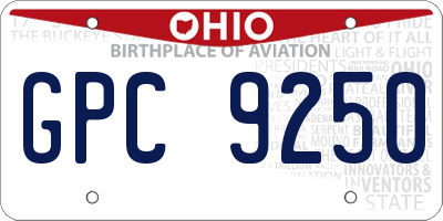 OH license plate GPC9250