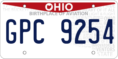 OH license plate GPC9254