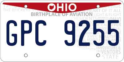 OH license plate GPC9255